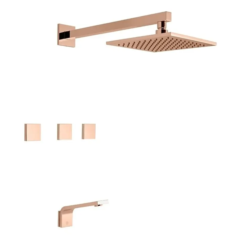 Grifería de Ducha FV Chaltén Embutir Premium 103/h4-rg Rose Gold