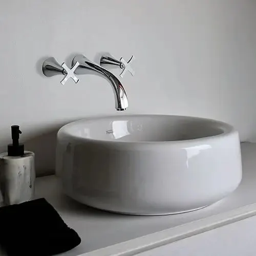Bacha Baño De Apoyo Ferrum Milos Blanco Lwbf