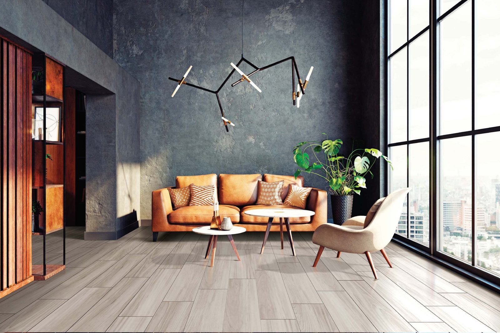 Living con piso Ilva Home Wood