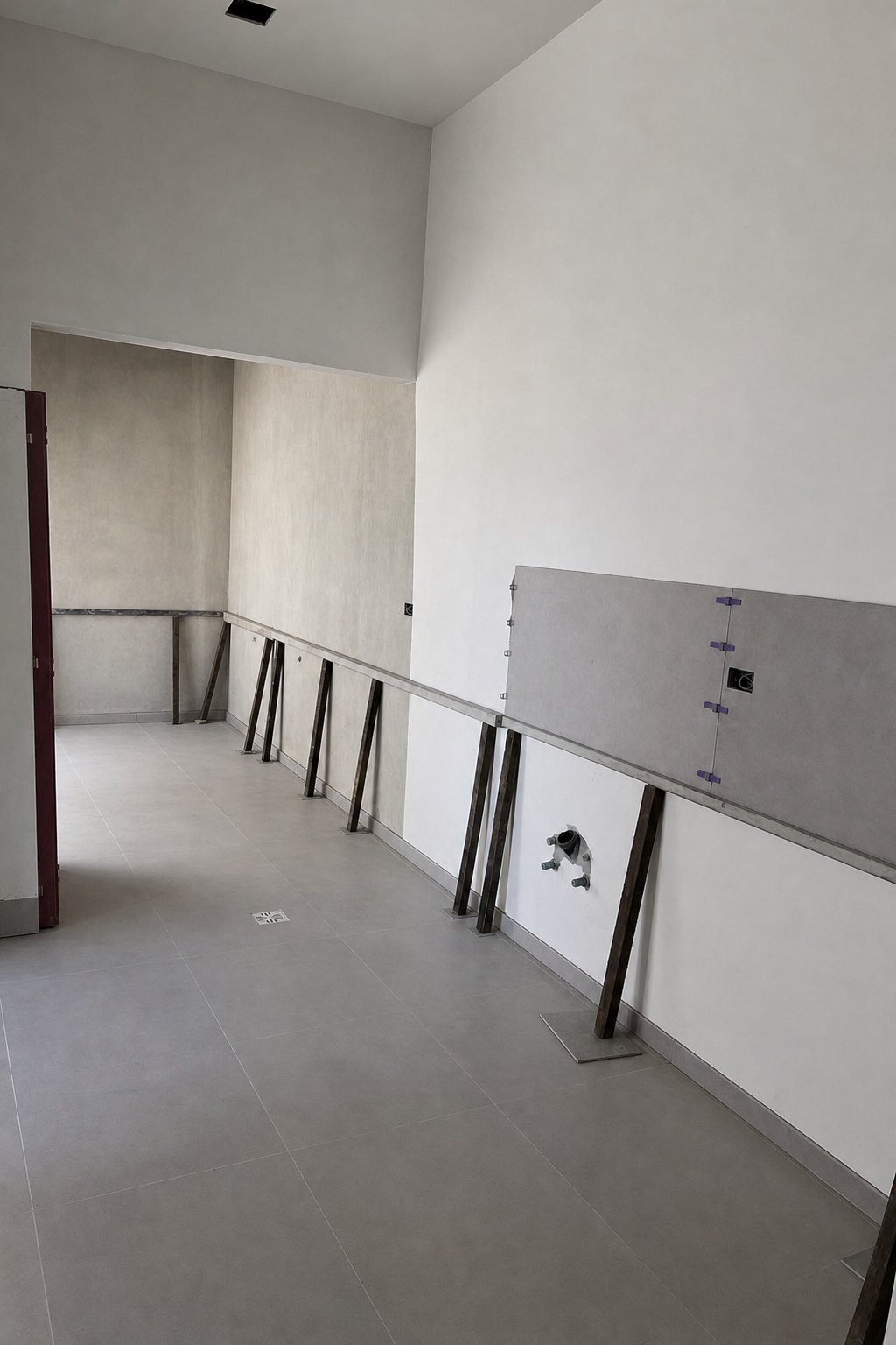 Colocación de porcelanatos — obra de Studio Brumm