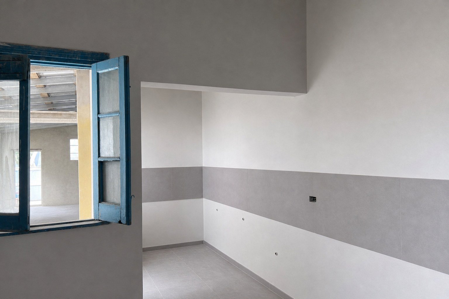 Colocación de porcelanatos — obra de Studio Brumm